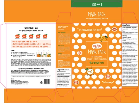 QYO QYO Tangerine Bright Moist Mask Pack 포장