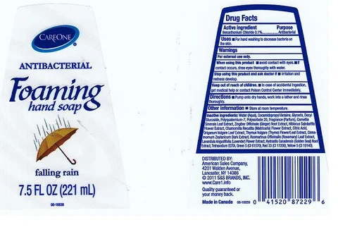 CAREONE ANTIMICROBIAL FOAMING HAND SP FALLING RAIN packaging