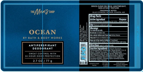 Bath and Body Works Mens Collection Antiperspirant DeodorantOcean 포장