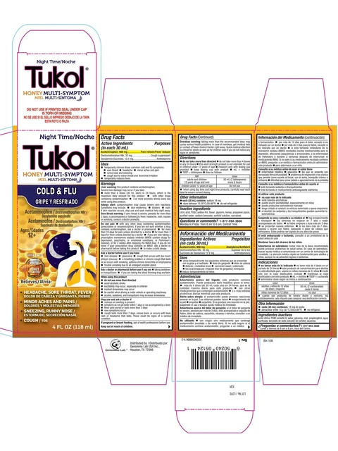 Tukol Honey Nighttime Cold and Flu 포장