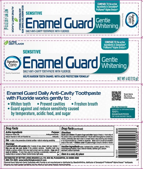Signature Care Enamel Guard SensitiveGentle Whitening 포장