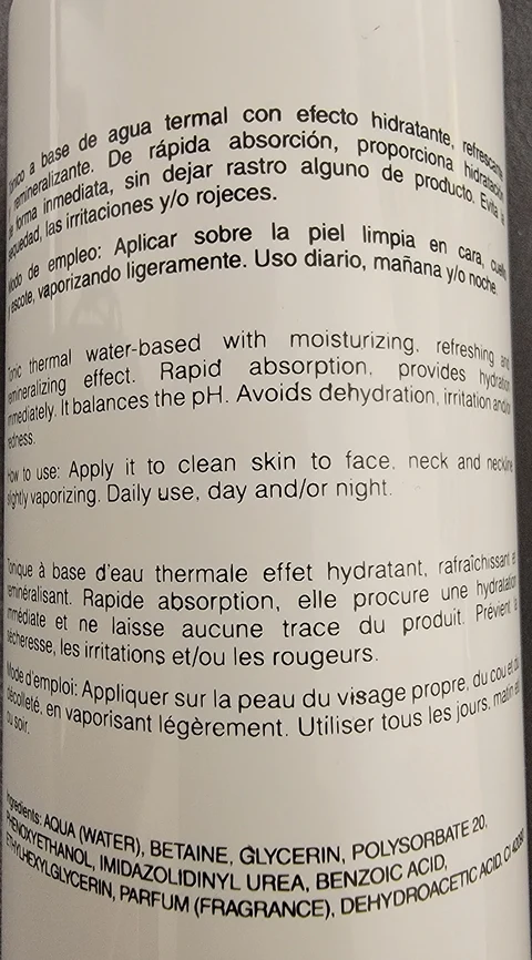 TH Toner ingredients