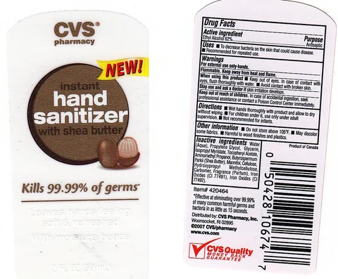INSTANT HAND SANITIZERWITH SHEA BUTTER packaging