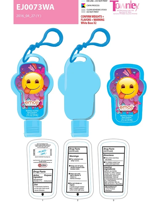 Blueberry Scented Hand SanitizerEmoji Smile Tongue 포장