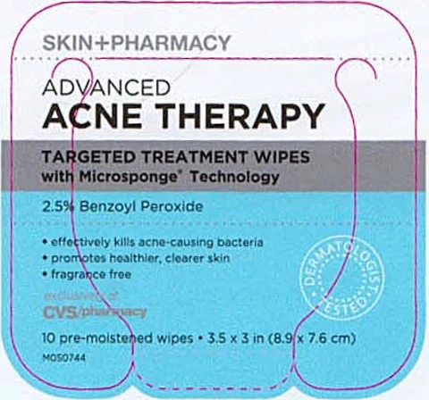 Principal Display Panel - Skin+Pharmacy Advanced Acne Therapy Targeted Treatment Wipes Carton Label