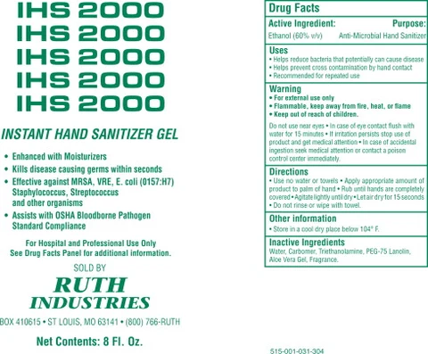 IHS 2000 INSTANT HAND SANITIZER 포장