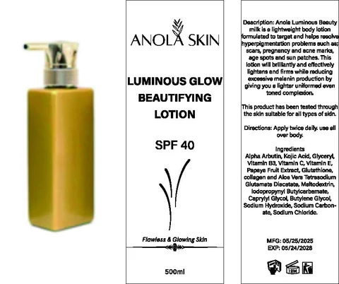 LuminousGlowBeautifyingLotion packaging