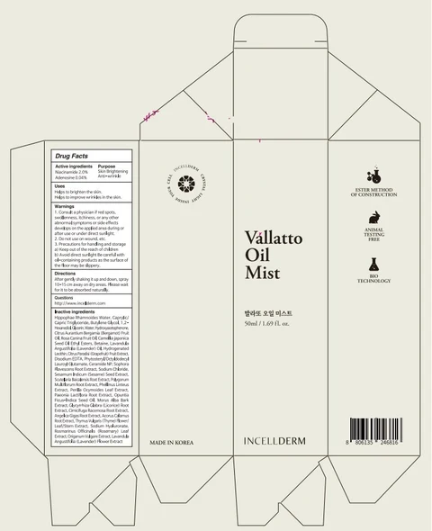 INCELLDERM Vallatto Oi l Mist 포장