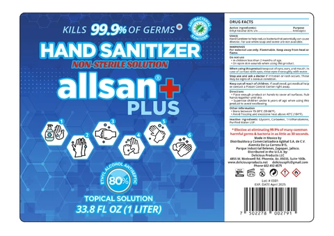 Allsan Plus Hand Sanitizer 포장