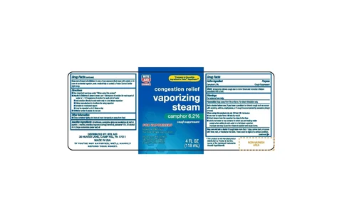 Rite Aid Pharmacy congestion relief vaporizing steam packaging