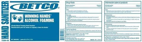 Winning Hands Alcohol Foaming packaging