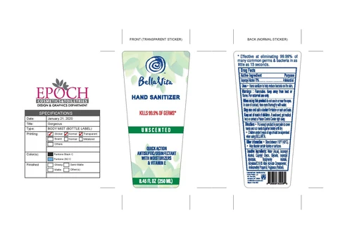 Bella Vita Hand Sanitizer 포장
