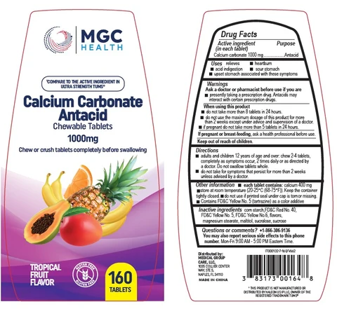 MGC Health Calcium Carbonate AntacidTropical Fruit 포장