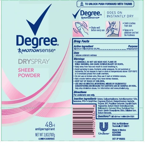 Degree Sheer Powder Antiperspirant 포장