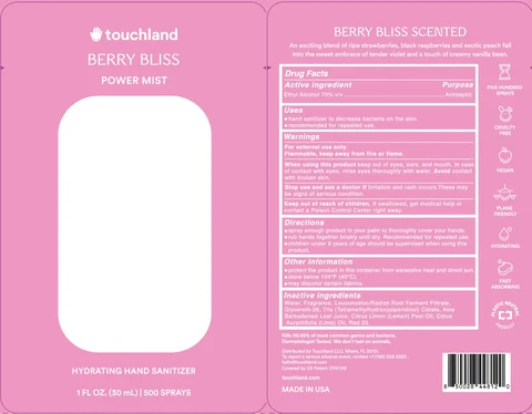 Touchland Power Mist Hand Sanitizer Berry Bliss 포장