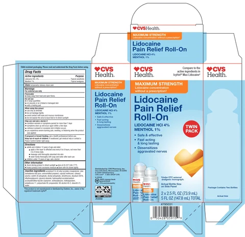 CVS Lidocaine Pain Relief 포장