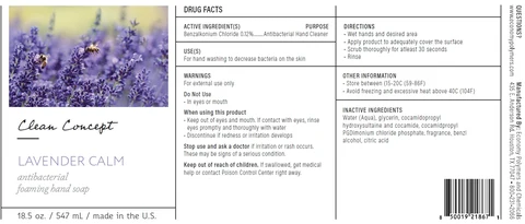 Clean Concept Lavender Calm Antibacterial Foaming Hand 포장