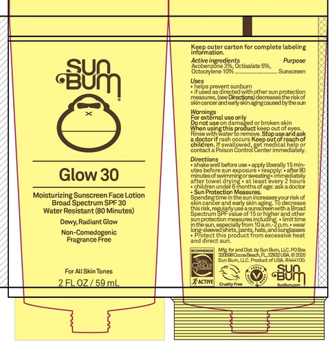 Sun Bum GLOW 30 Moisturizing Sunscreen Face SPF 30 포장