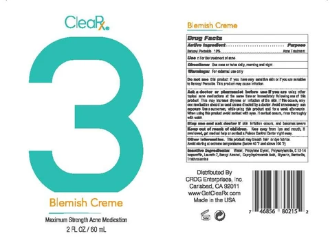 CLEARX 3 BLEMISH CREME packaging