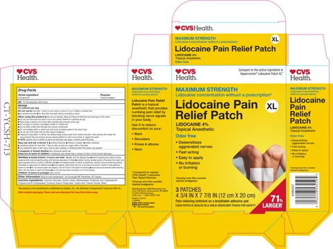 CVS Health XL Lidocaine Pain Relief 포장