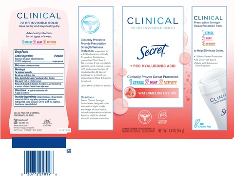 Secret Clinical Invisible Solid Watermelon Fizz Scent 포장