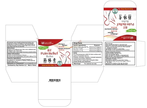 BT Pain Relief Balm 포장