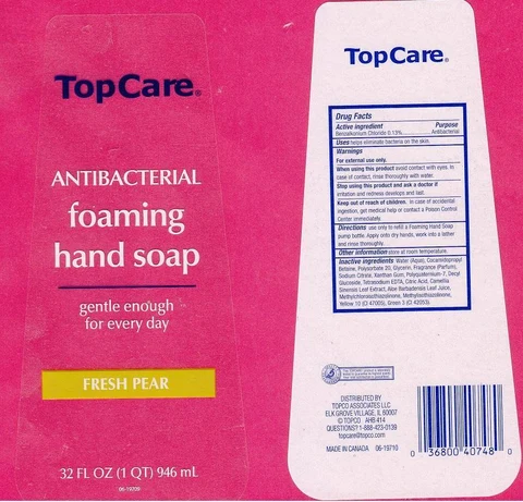 TOPCAREANTIBACTERIAL FOAMING HAND FRESH PEAR 포장