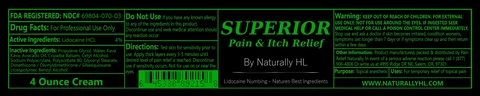Superior pain and itch relief 포장