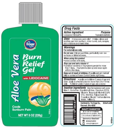 KrogerBurn Relief Aloe packaging