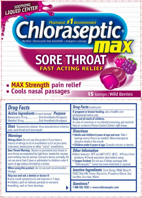 Chloraseptic Sore Throat Max Liquid Center packaging