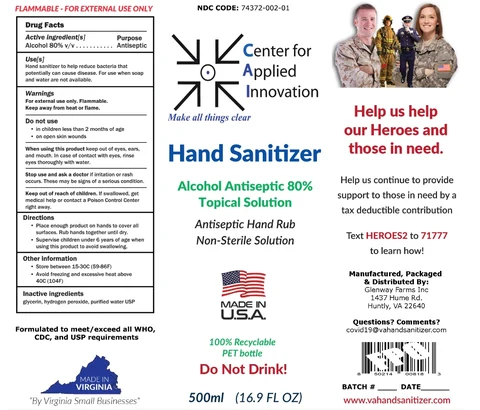 Center for Applied Innovation LLC Hand Sanitizer 포장