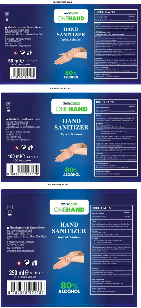 WANCAREONEHAND HAND SANITIZER packaging