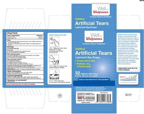 Walgreens Artifical Tears Free packaging
