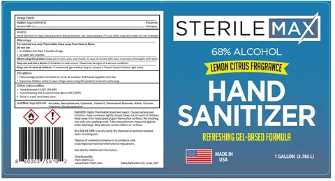 SterileMAX HAND SANITIZER packaging