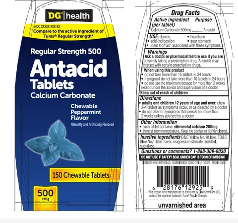 DGH Antacid Peppermint 500,150ct 포장