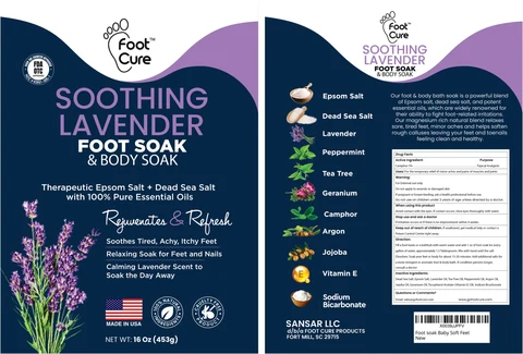 Soothing Lavender Foot Soak and Body Soak packaging