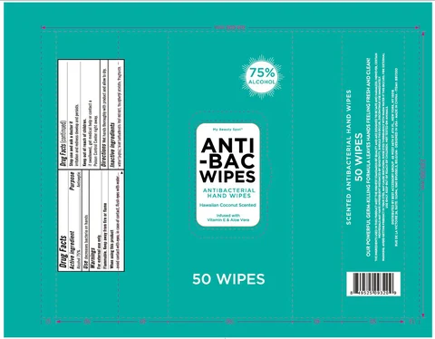 BB1720D ANTIBACTERIAL HAND WIPES HAWAIIAN COCONUT SCENTEDBB1720D 포장