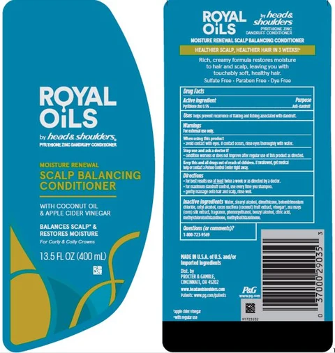 Royal Oils by head and shoulders Moisture Renewal Scalp Balancing Conditioner packaging