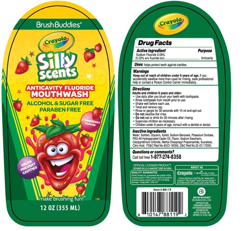 Brush Buddies Crayola ANTICAVITY FLUORIDE - STRAWBERRY FLAVOR packaging