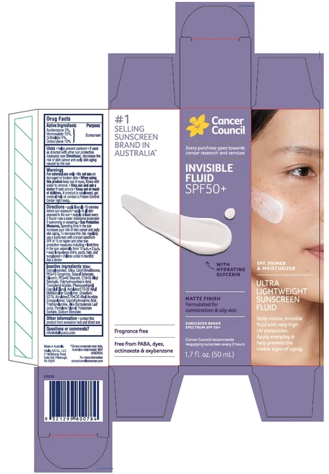 Cancer Council Invisible Fluid SPF50 Plus 포장