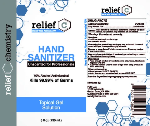 Relief C Hand Sanitizer Unscented for Professionals 포장