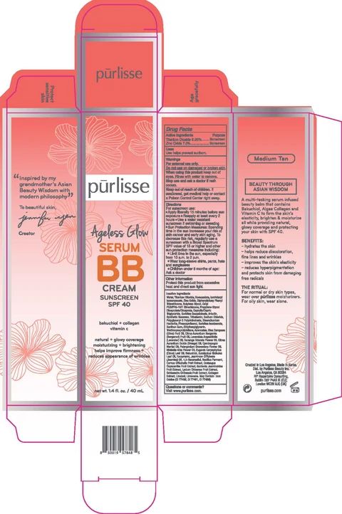 Ageless Glow Serum BB Cream Sunscreen SPF 40 - Medium Tan 포장