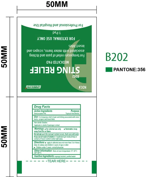 Sting Relief Medicated Pad packaging