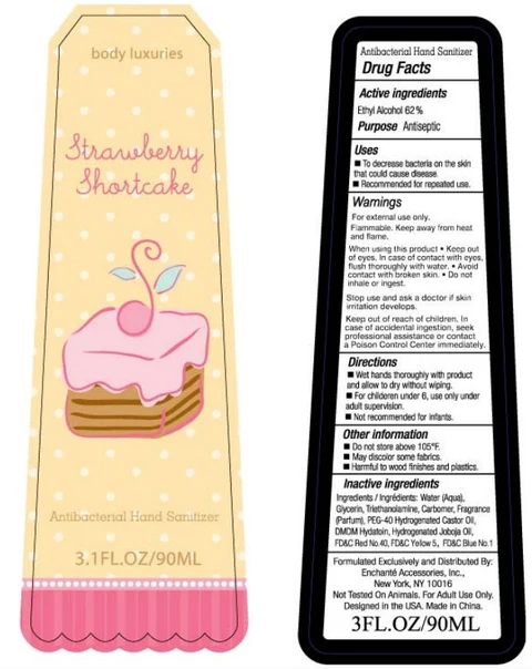 body luxuries Strawberry Shortcake Antibacterial Hand Sanitizer 포장
