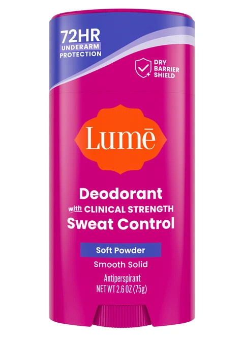 Lume Deodorant with Clinical Strength Sweat Control Soft Powder packaging