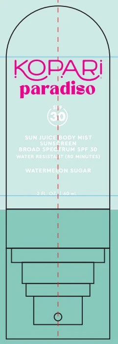 Sun Juice Body Mist Sunscreen SPF30 - Watermelon Sugar PARADISO 포장