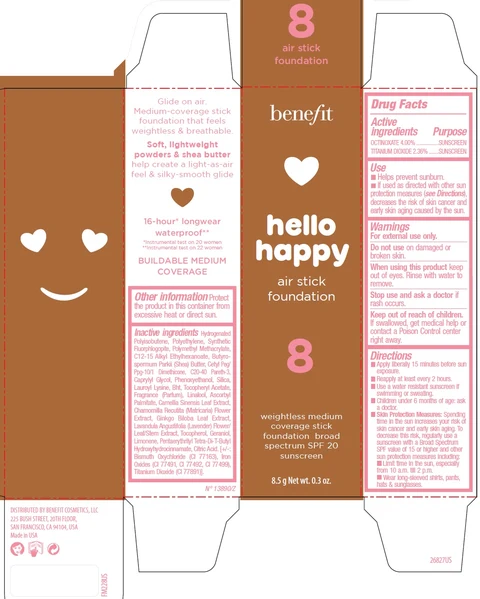 Benefit Hello Happy Air Foundation Shade 8 포장