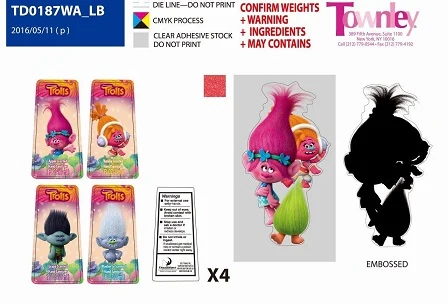 Trolls 4 PackHand Sanitizer packaging