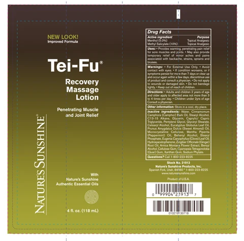 Te-Fu Recovery Massage packaging