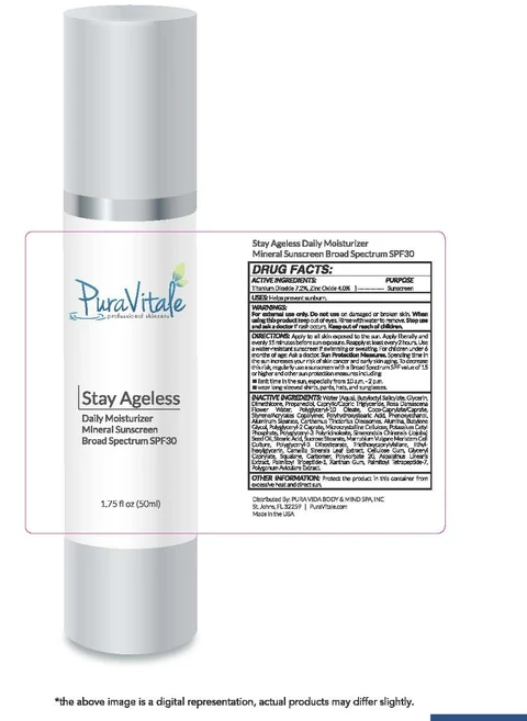 Stay Ageless Daily Moisturizer Mineral Sunscreen Broad Spectrum SPF30 cream packaging